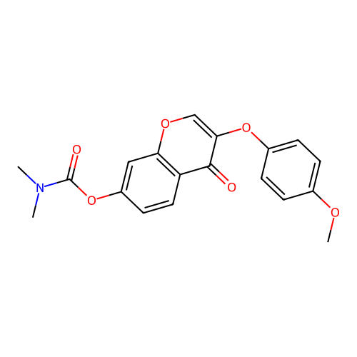3-(4-methoxyphenoxy)-4-oxo-4H-chromen-7-yl dimethylcarbamate structure