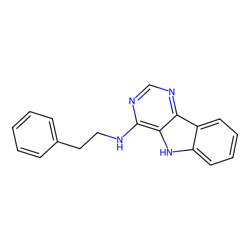 N-phenethyl-5H-pyrimido[5,4-b]indol-4-amine structure