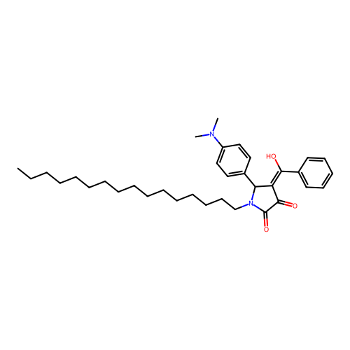 4-benzoyl-5-(4-(dimethylamino)phenyl)-1-hexadecyl-3-hydroxy-1H-pyrrol-2(5H)-one structure