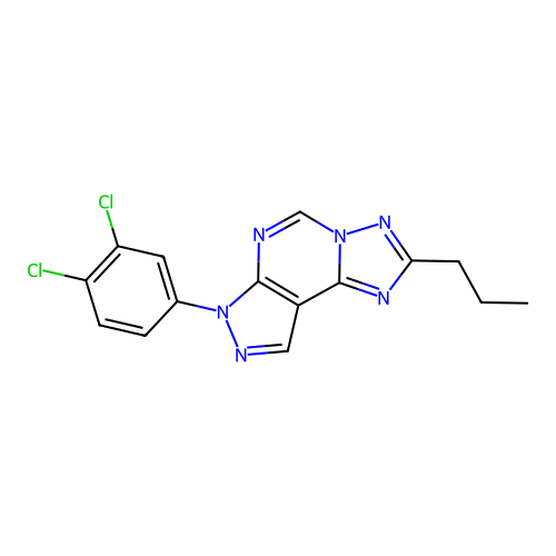 7-(3,4-dichlorophenyl)-2-propyl-7H-pyrazolo[4,3-e][1,2,4]triazolo[1,5-c]pyrimidine structure