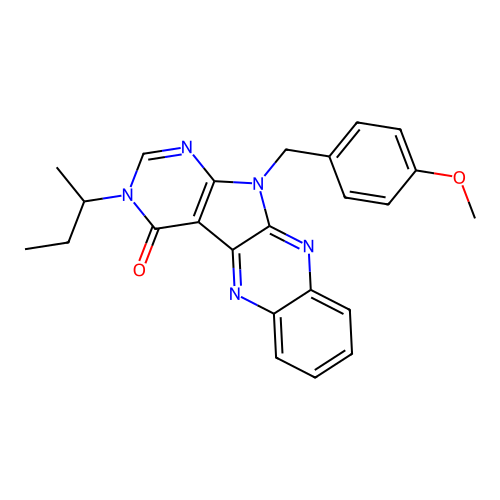 3-(butan-2-yl)-11-(4-methoxybenzyl)-3,11-dihydro-4H-pyrimido[5',4':4,5]pyrrolo[2,3-b]quinoxalin-4-one structure