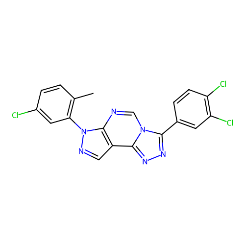 7-(3,4-Dichlorophenyl)-3-(5-chloro-2-methylphenyl)-6-hydropyrazolo[5,4-d]1,2,4-triazolo[4,3-e]pyrimidine structure