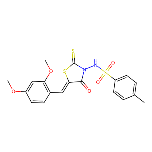N-[(5Z)-5-(2,4-dimethoxybenzylidene)-4-oxo-2-thioxo-1,3-thiazolidin-3-yl]-4-methylbenzenesulfonamide structure