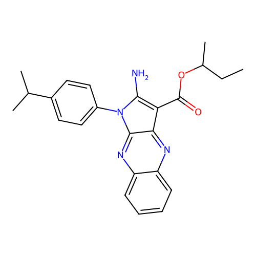 butan-2-yl 2-amino-1-(4-propan-2-ylphenyl)pyrrolo[3,2-b]quinoxaline-3-carboxylate structure