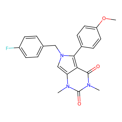 6-(4-fluorobenzyl)-5-(4-methoxyphenyl)-1,3-dimethyl-1H-pyrrolo[3,4-d]pyrimidine-2,4(3H,6H)-dione structure