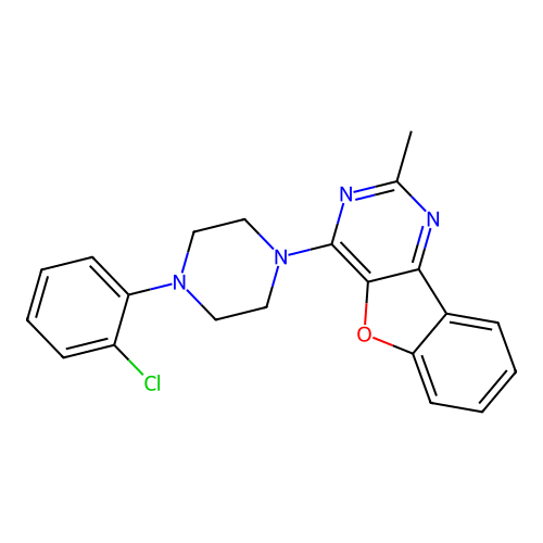 4-[4-(2-Chlorophenyl)piperazin-1-yl]-2-methyl[1]benzofuro[3,2-d]pyrimidine structure