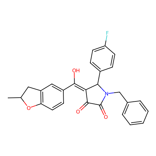 1-benzyl-5-(4-fluorophenyl)-3-hydroxy-4-(2-methyl-2,3-dihydro-1-benzofuran-5-carbonyl)-2,5-dihydro-1H-pyrrol-2-one structure