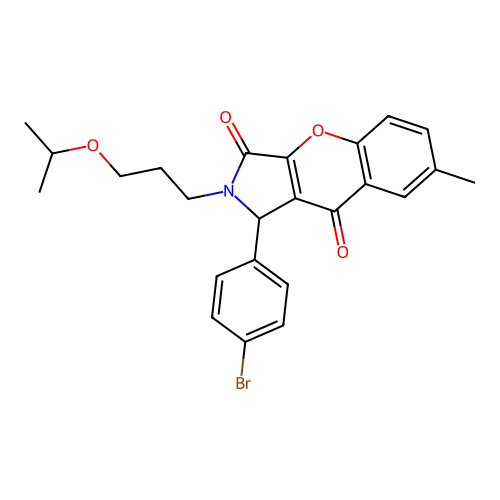 1-(4-bromophenyl)-2-(3-isopropoxypropyl)-7-methyl-1,2-dihydrochromeno[2,3-c]pyrrole-3,9-dione structure