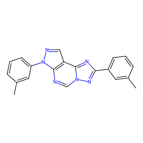 2,7-di-m-tolyl-7H-pyrazolo[4,3-e][1,2,4]triazolo[1,5-c]pyrimidine structure