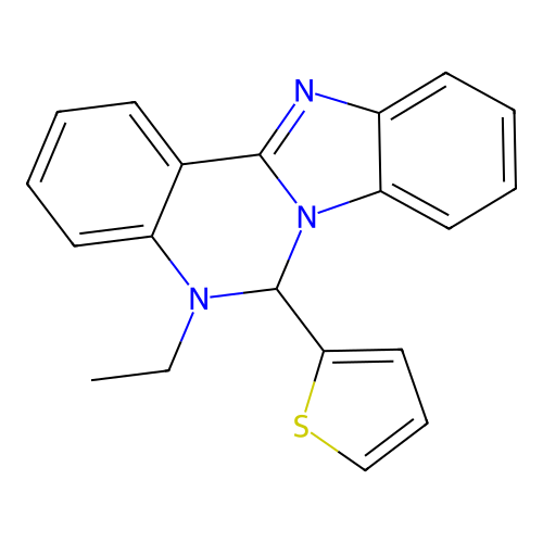 5-Ethyl-6-(thiophen-2-yl)-5,6-dihydrobenzimidazo[1,2-c]quinazoline structure