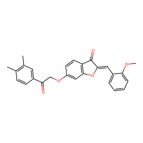(Z)-6-(2-(3,4-dimethylphenyl)-2-oxoethoxy)-2-(2-methoxybenzylidene)benzofuran-3(2H)-one structure