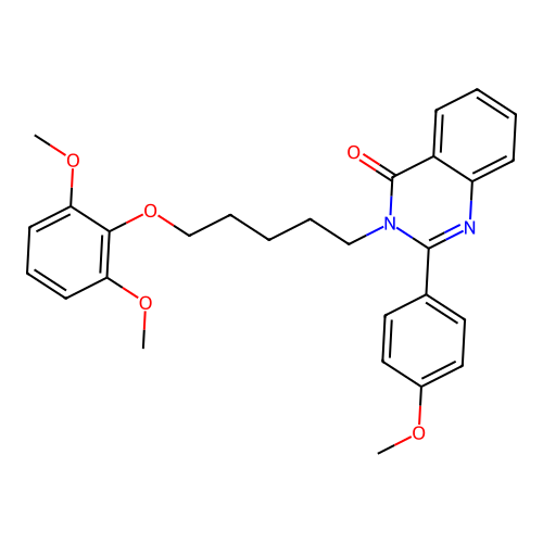 3-(5-(2,6-dimethoxyphenoxy)pentyl)-2-(4-methoxyphenyl)quinazolin-4(3H)-one structure