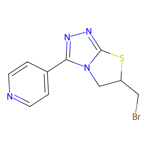 4-[6-(bromomethyl)-5H,6H-[1,2,4]triazolo[3,4-b][1,3]thiazol-3-yl]pyridine structure