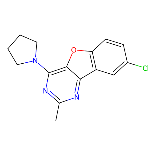 8-Chloro-2-methyl-4-(pyrrolidin-1-yl)[1]benzofuro[3,2-d]pyrimidine structure