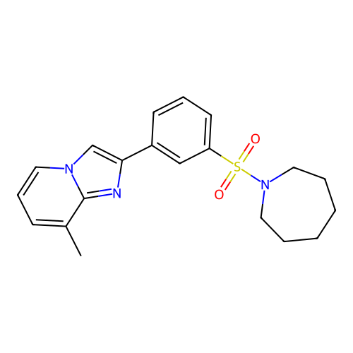 2-[3-(Azepan-1-ylsulfonyl)phenyl]-8-methylimidazo[1,2-a]pyridine structure
