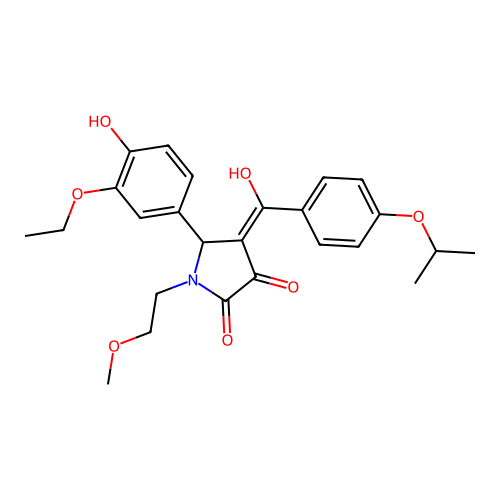 5-(3-ethoxy-4-hydroxyphenyl)-3-hydroxy-1-(2-methoxyethyl)-4-[4-(propan-2-yloxy)benzoyl]-2,5-dihydro-1H-pyrrol-2-one structure