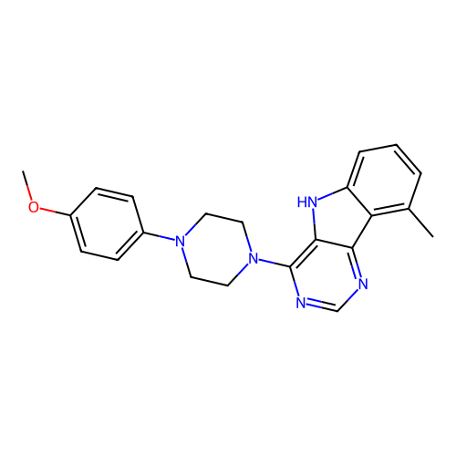 4-[4-(4-methoxyphenyl)piperazin-1-yl]-9-methyl-5H-pyrimido[5,4-b]indole structure