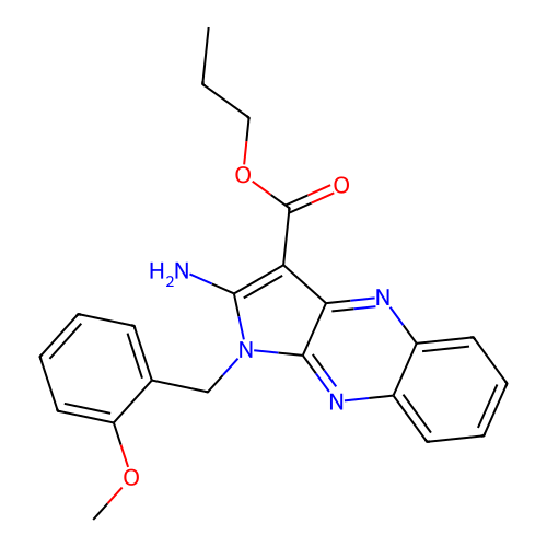 propyl 2-amino-1-(2-methoxybenzyl)-1H-pyrrolo[2,3-b]quinoxaline-3-carboxylate structure