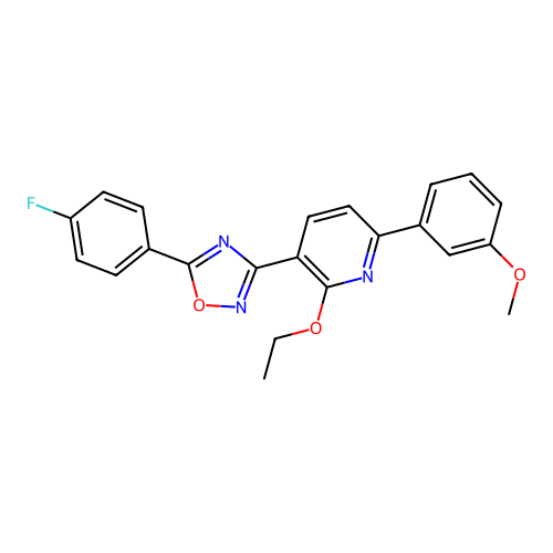 2-Ethoxy-3-[5-(4-fluorophenyl)-1,2,4-oxadiazol-3-yl]-6-(3-methoxyphenyl)pyridine structure