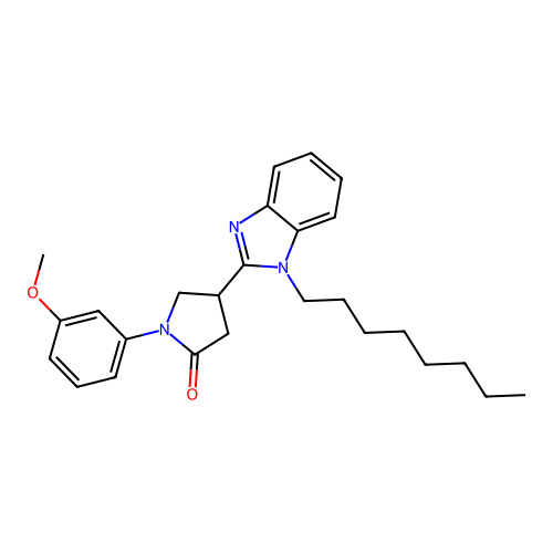 1-(3-methoxyphenyl)-4-(1-octyl-1H-benzimidazol-2-yl)pyrrolidin-2-one structure