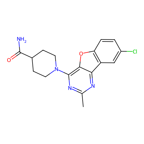 1-(8-Chloro-2-methyl[1]benzofuro[3,2-d]pyrimidin-4-yl)piperidine-4-carboxamide structure