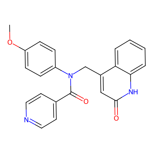 N-[(2-hydroxyquinolin-4-yl)methyl]-N-(4-methoxyphenyl)pyridine-4-carboxamide structure