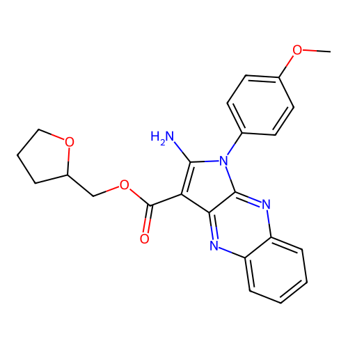 oxolan-2-ylmethyl 2-amino-1-(4-methoxyphenyl)pyrrolo[3,2-b]quinoxaline-3-carboxylate structure