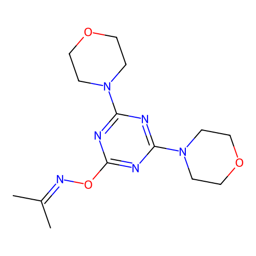 N-{[4,6-di(morpholin-4-yl)-1,3,5-triazin-2-yl]oxy}propan-2-imine structure