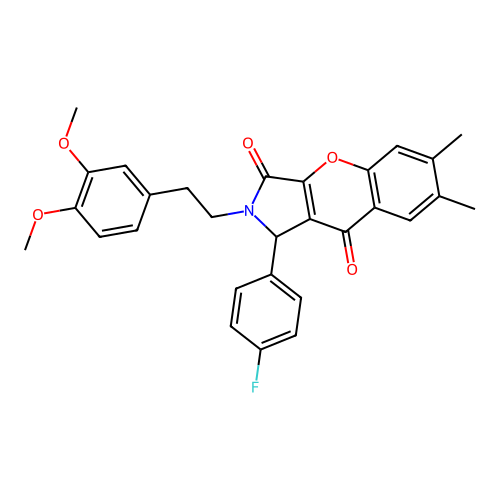 2-(3,4-dimethoxyphenethyl)-1-(4-fluorophenyl)-6,7-dimethyl-1,2-dihydrochromeno[2,3-c]pyrrole-3,9-dione structure