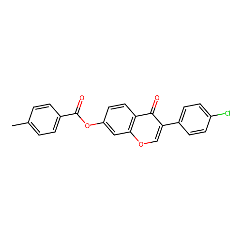 3-(4-chlorophenyl)-4-oxo-4H-chromen-7-yl 4-methylbenzoate structure
