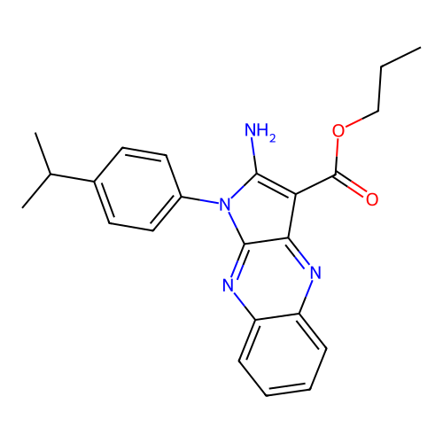 propyl 2-amino-1-(4-isopropylphenyl)-1H-pyrrolo[2,3-b]quinoxaline-3-carboxylate structure