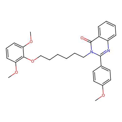 3-(6-(2,6-dimethoxyphenoxy)hexyl)-2-(4-methoxyphenyl)quinazolin-4(3H)-one structure
