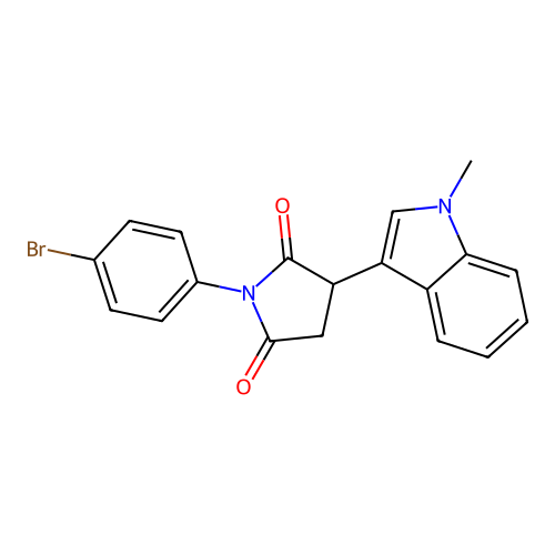 1-(4-bromophenyl)-3-(1-methyl-1H-indol-3-yl)pyrrolidine-2,5-dione structure