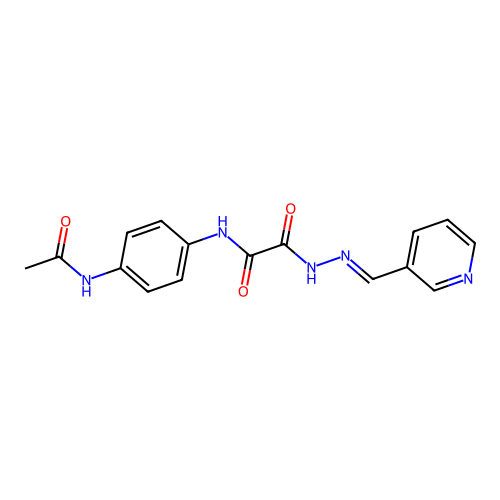 N-(4-acetamidophenyl)-N'-[(E)-pyridin-3-ylmethylideneamino]oxamide structure