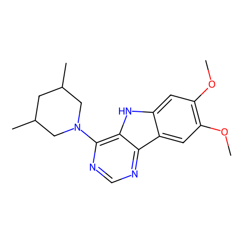 4-(3,5-dimethylpiperidin-1-yl)-7,8-dimethoxy-5H-pyrimido[5,4-b]indole structure