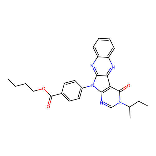 butyl 4-(3-(sec-butyl)-4-oxo-3H-pyrimido[5',4':4,5]pyrrolo[2,3-b]quinoxalin-11(4H)-yl)benzoate structure