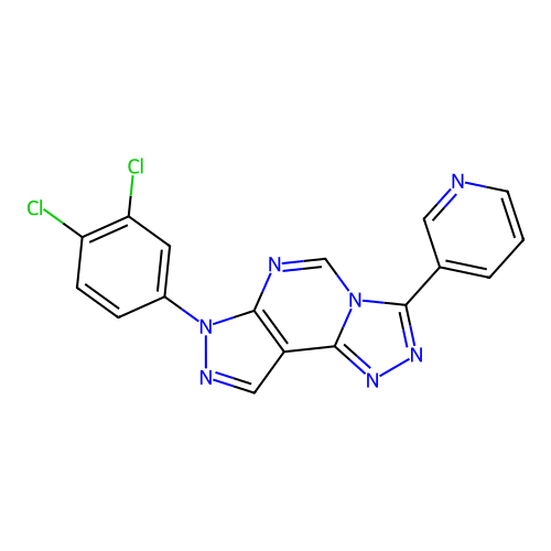 7-(3,4-dichlorophenyl)-3-(pyridin-3-yl)-7H-pyrazolo[4,3-e][1,2,4]triazolo[4,3-c]pyrimidine structure