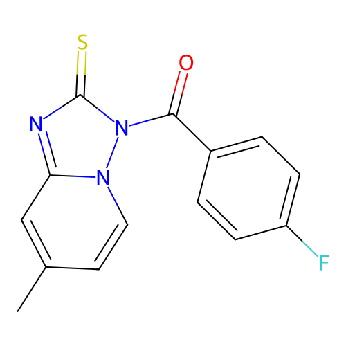 (4-Fluoro-phenyl)-(7-methyl-2-thioxo-2H-[1,2,4]triazolo[1,5-a]pyridin-3-yl)-methanone structure