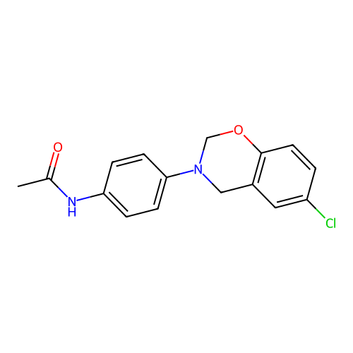 N-[4-(6-chloro-2H-1,3-benzoxazin-3(4H)-yl)phenyl]acetamide structure