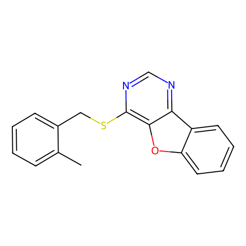 4-((2-Methylbenzyl)thio)benzofuro[3,2-d]pyrimidine structure