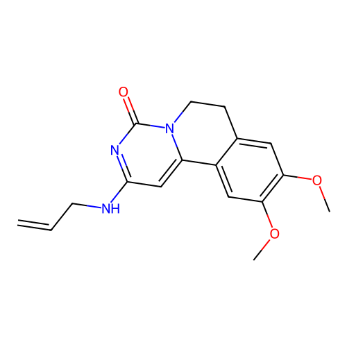 2-(allylamino)-9,10-dimethoxy-6,7-dihydro-4H-pyrimido[6,1-a]isoquinolin-4-one structure