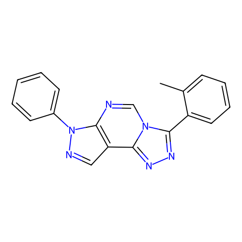 7-phenyl-3-(o-tolyl)-7H-pyrazolo[4,3-e][1,2,4]triazolo[4,3-c]pyrimidine structure