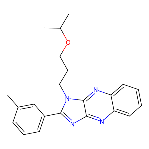2-(3-methylphenyl)-1-[3-(propan-2-yloxy)propyl]-1H-imidazo[4,5-b]quinoxaline structure