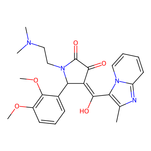 (4E)-5-(2,3-dimethoxyphenyl)-1-(2-dimethylaminoethyl)-4-[hydroxy-(2-methylimidazo[1,2-a]pyridin-3-yl)methylidene]pyrrolidine-2,3-dione structure