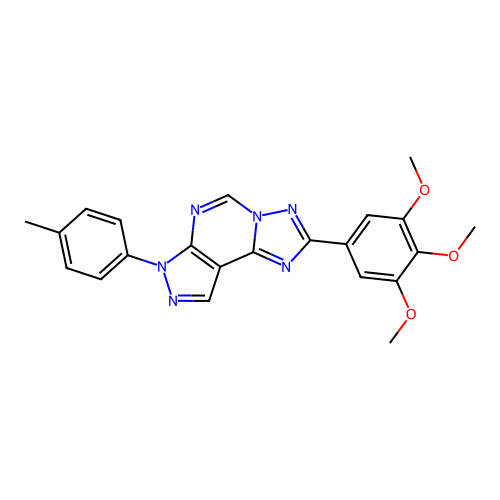 7-(4-methylphenyl)-2-(3,4,5-trimethoxyphenyl)-7H-pyrazolo[4,3-e][1,2,4]triazolo[1,5-c]pyrimidine structure