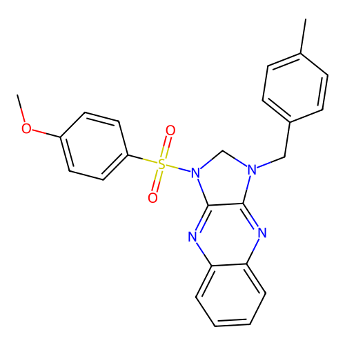1-((4-methoxyphenyl)sulfonyl)-3-(4-methylbenzyl)-2,3-dihydro-1H-imidazo[4,5-b]quinoxaline structure