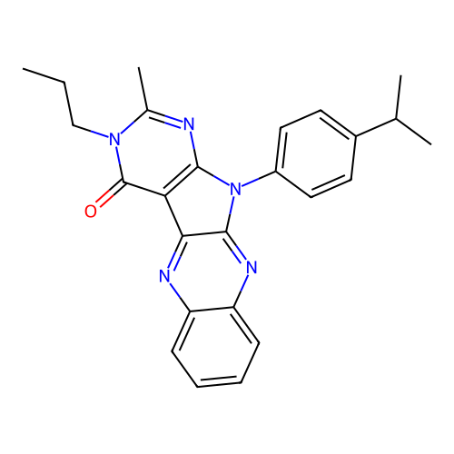 11-(4-isopropylphenyl)-2-methyl-3-propyl-3H-pyrimido[5',4':4,5]pyrrolo[2,3-b]quinoxalin-4(11H)-one structure