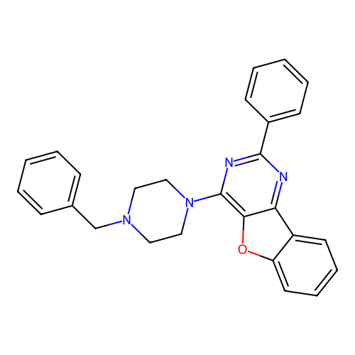 4-(4-Benzylpiperazin-1-yl)-2-phenyl[1]benzofuro[3,2-d]pyrimidine structure