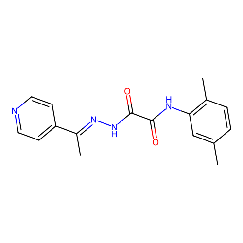 N-(2,5-dimethylphenyl)-2-oxo-2-{(2E)-2-[1-(pyridin-4-yl)ethylidene]hydrazinyl}acetamide structure