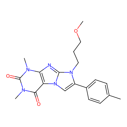 6-(3-methoxypropyl)-2,4-dimethyl-7-(4-methylphenyl)purino[7,8-a]imidazole-1,3-dione structure